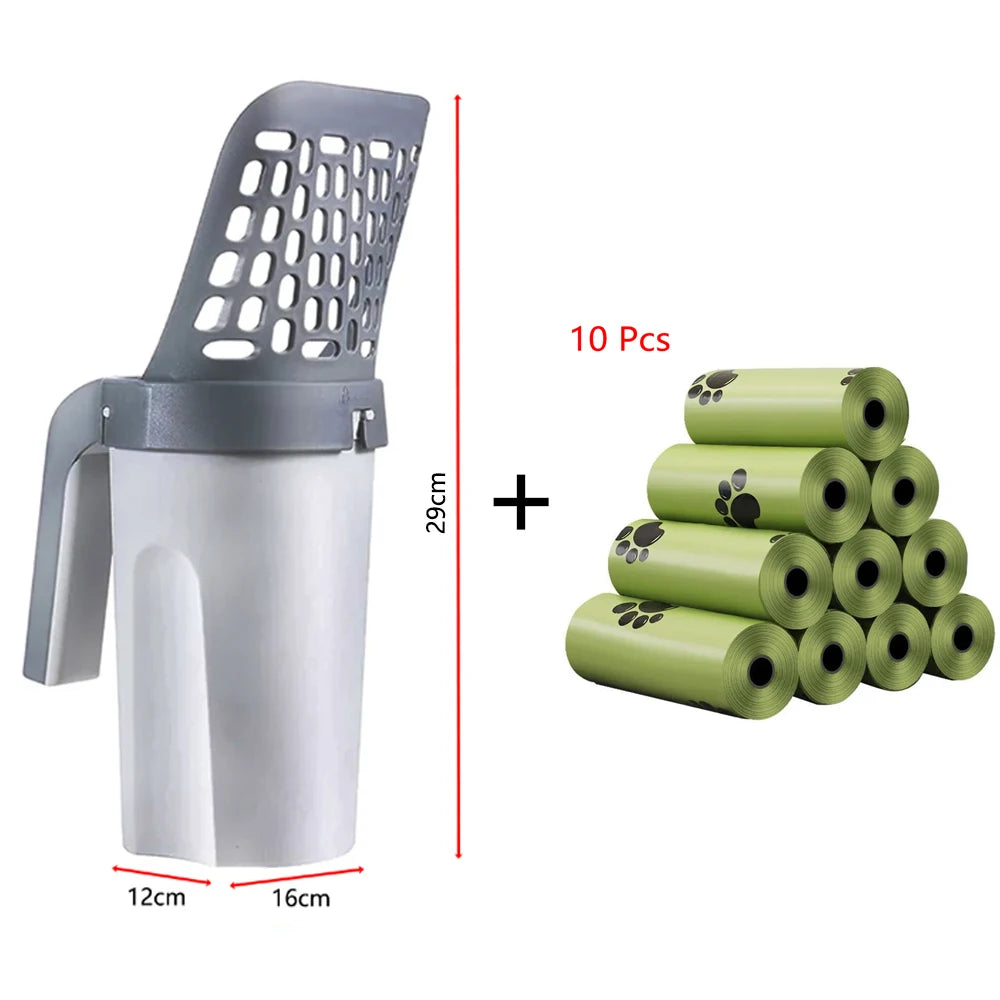 Cat Litter Shovel with Built-In Waste Bin