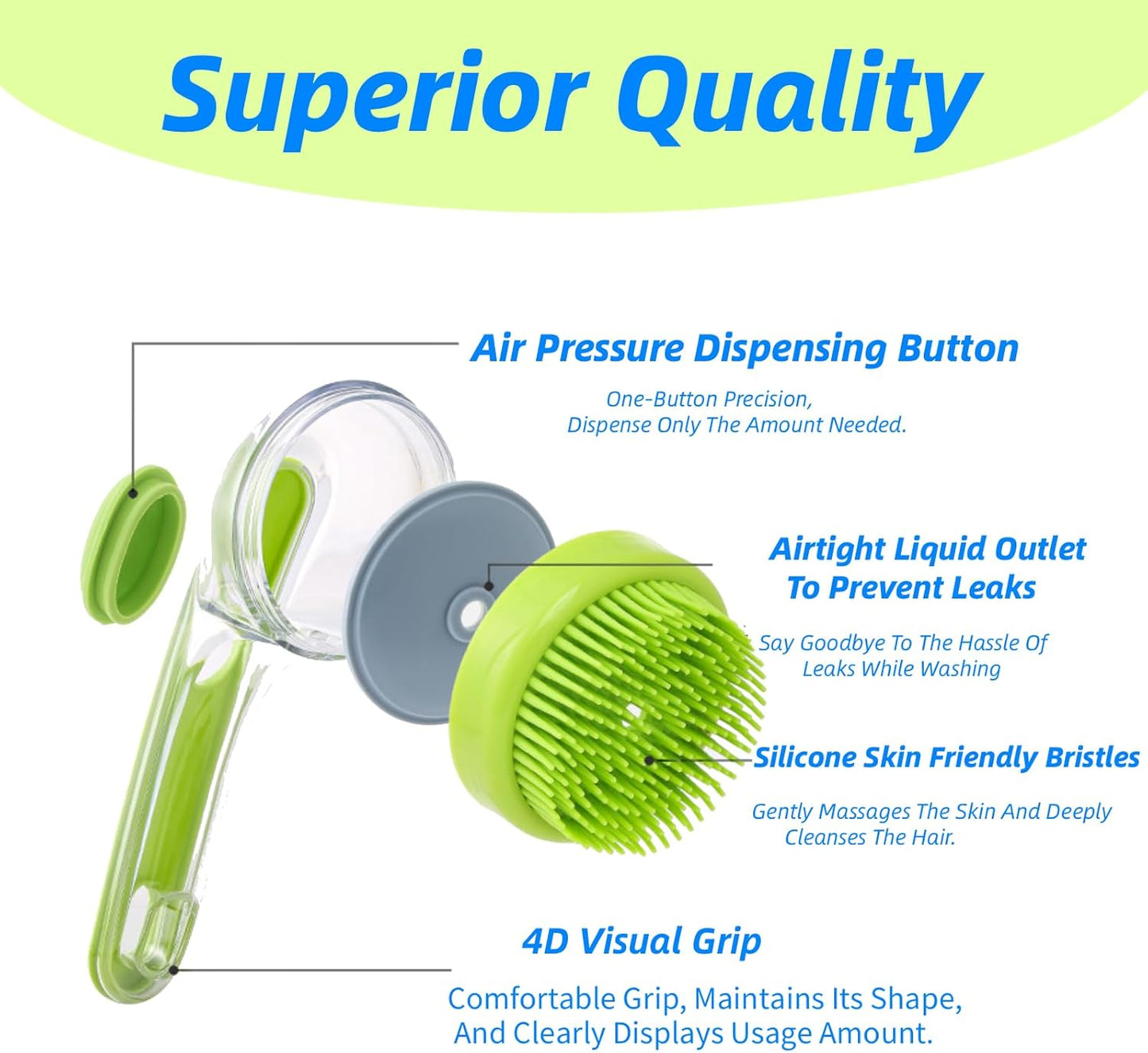 2-in-1 Dog Bath Brush with Built-In Shampoo Dispenser