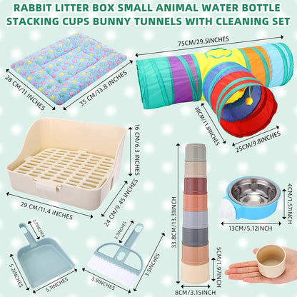 Complete Rabbit Starter Kit – 34-Piece Small Pet Care Set
