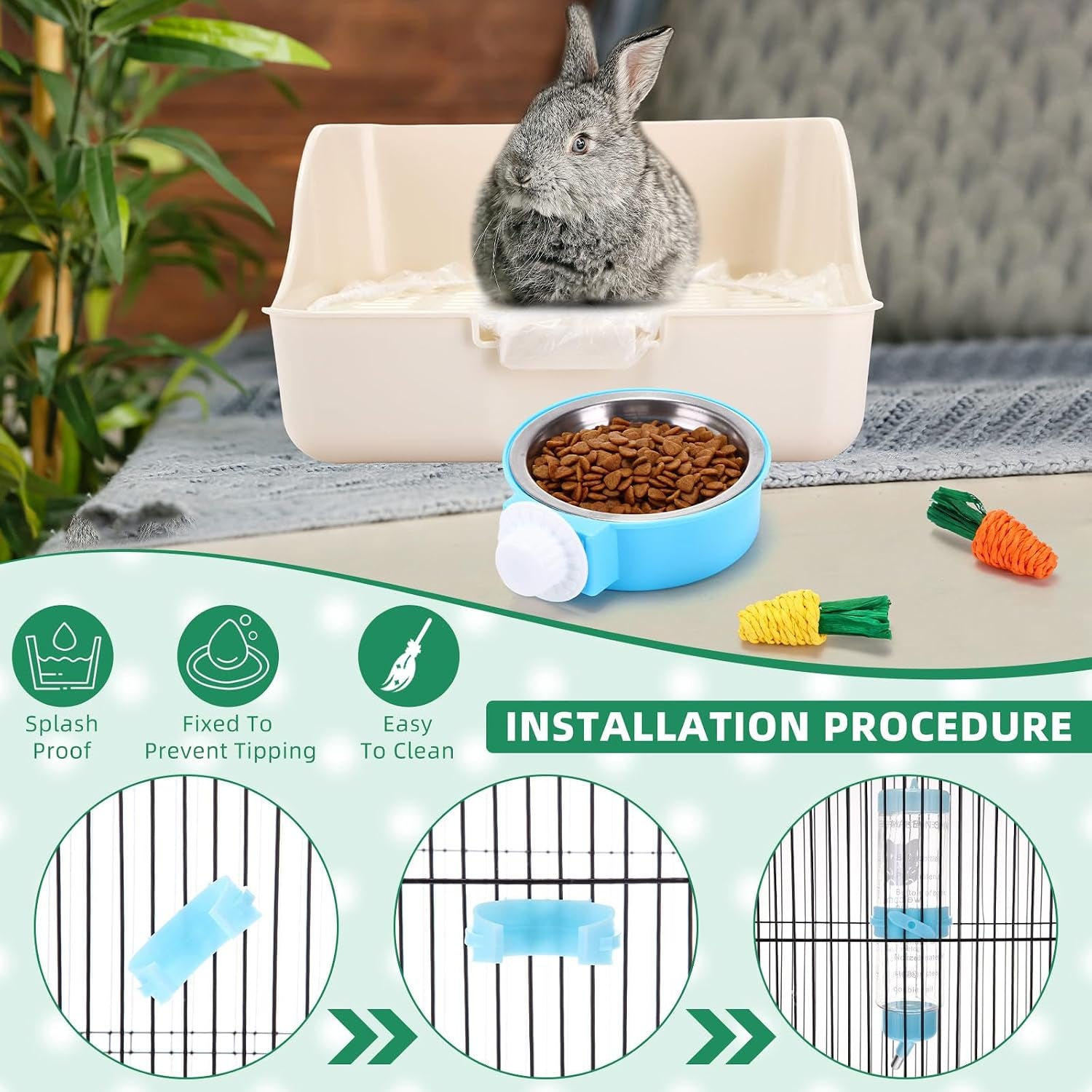 Complete Rabbit Starter Kit – 34-Piece Small Pet Care Set