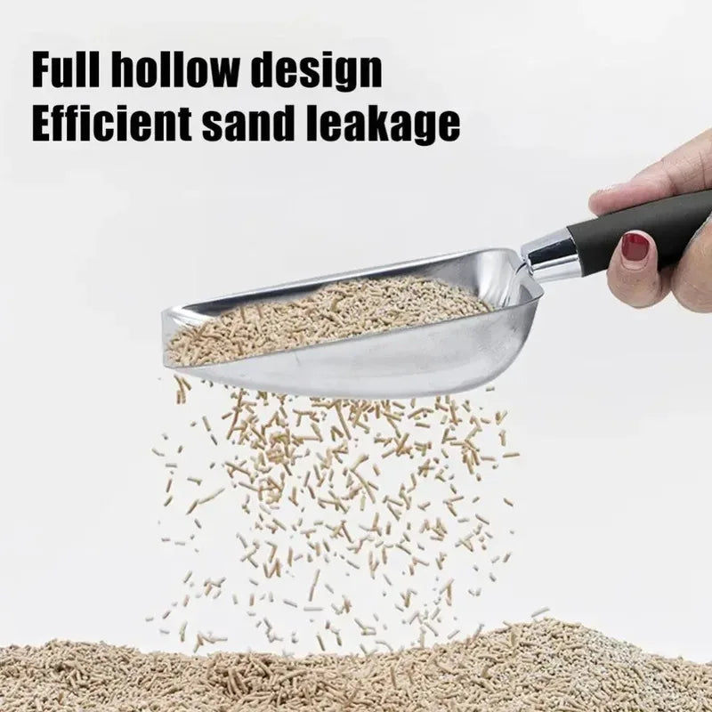 Stainless Steel Cat Litter Scoop with Deep Shovel & Long Handle