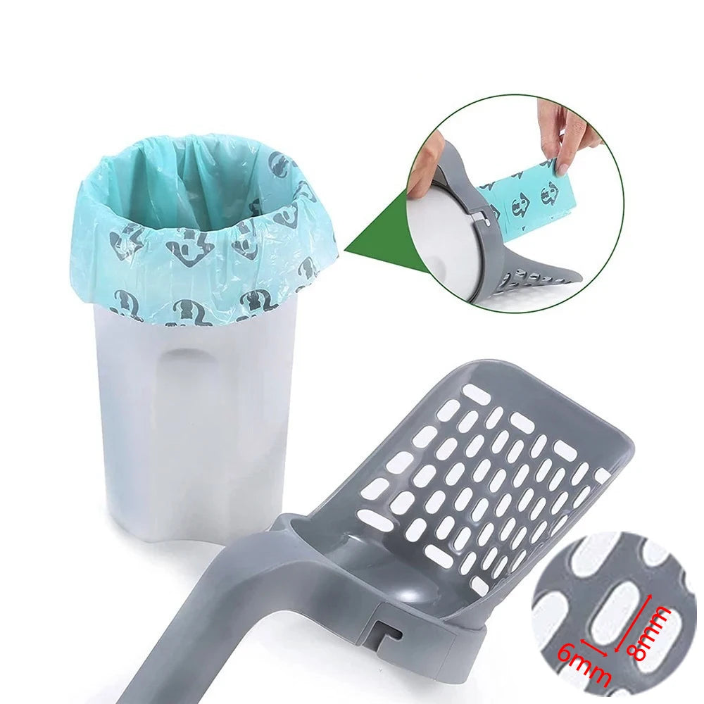 Cat Litter Shovel with Built-In Waste Bin