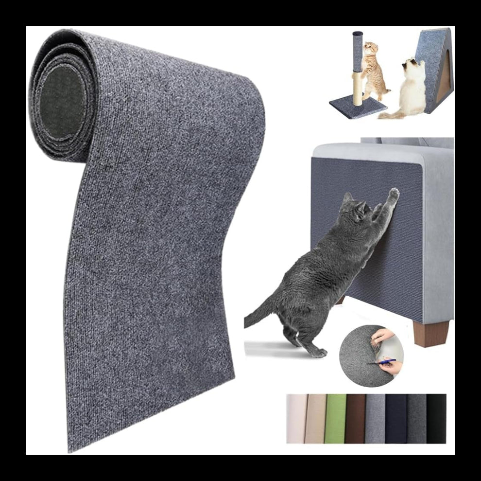 Self-Adhesive Cat Scratching Mat – Trim-to-Fit Furniture & Wall Protector