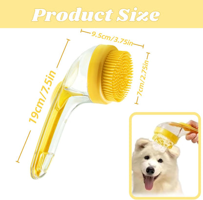 2-in-1 Dog Bath Brush with Built-In Shampoo Dispenser