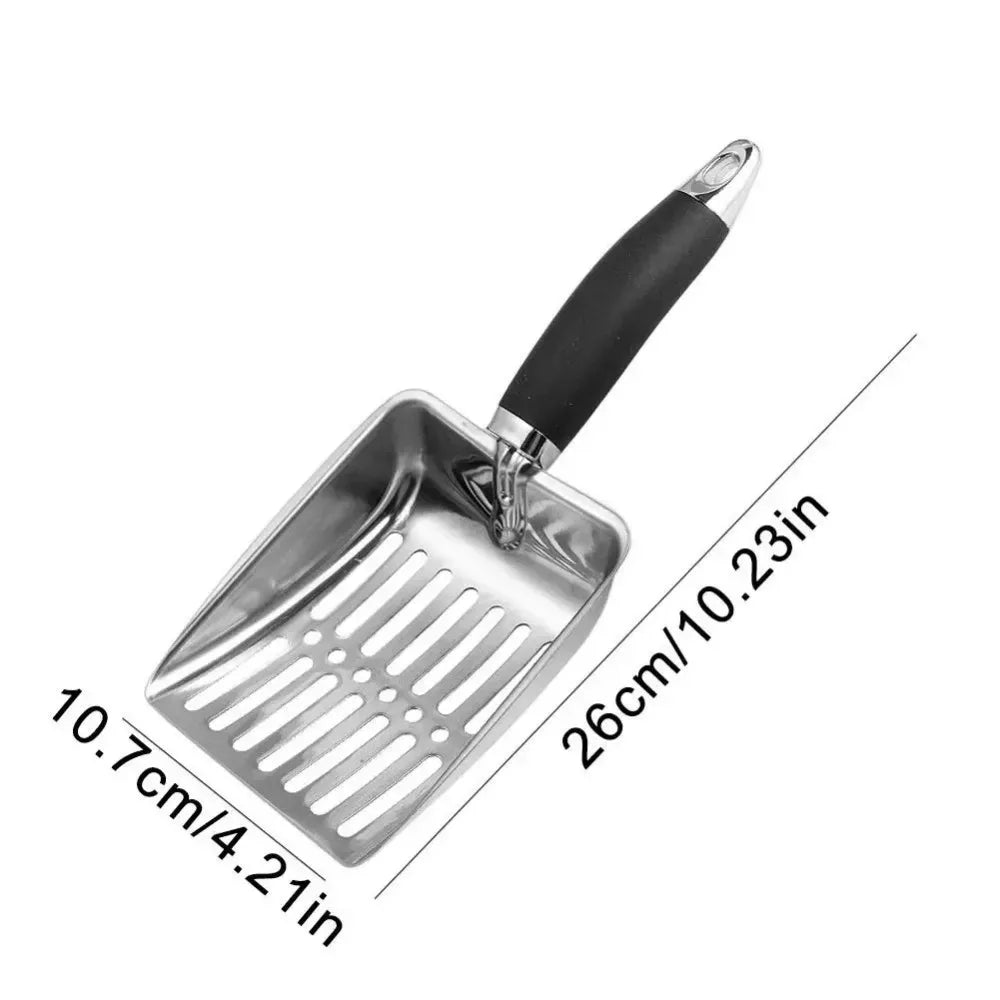Stainless Steel Cat Litter Scoop with Deep Shovel & Long Handle