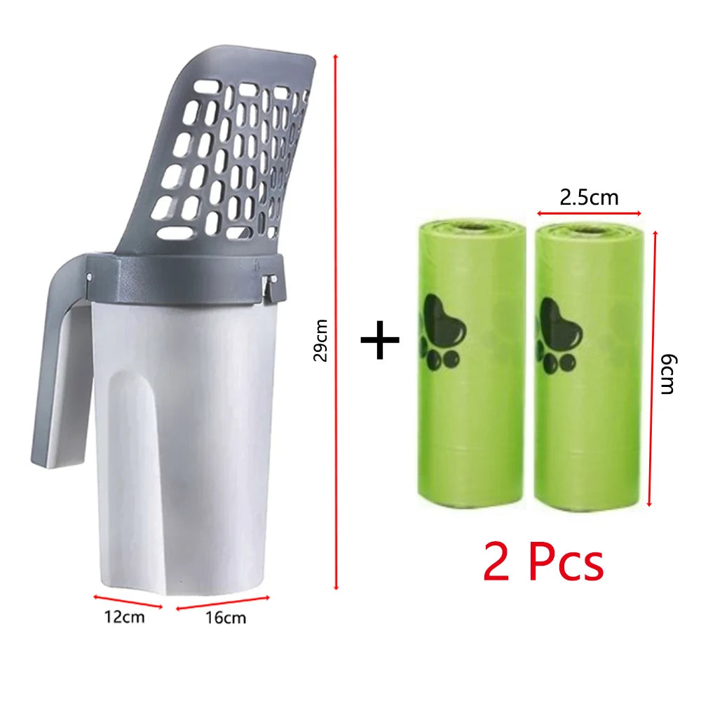 Cat Litter Shovel with Built-In Waste Bin