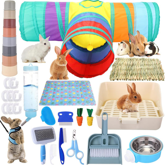 Complete Rabbit Starter Kit – 34-Piece Small Pet Care Set