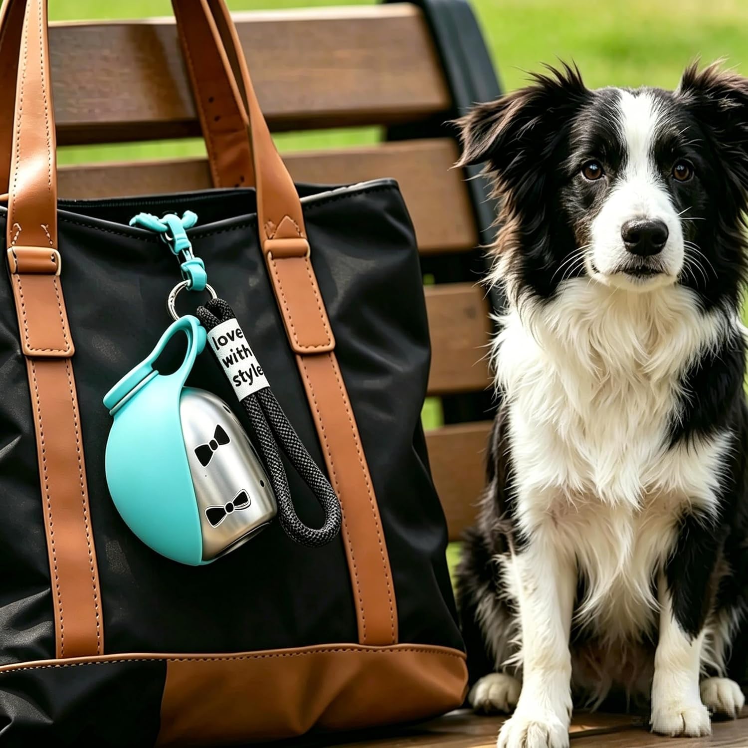 Portable Dog Water Bottle with Built-In Silicone Bowl – 10oz
