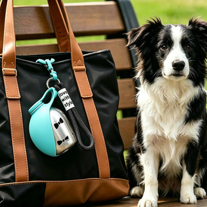 Portable Dog Water Bottle with Built-In Silicone Bowl – 10oz