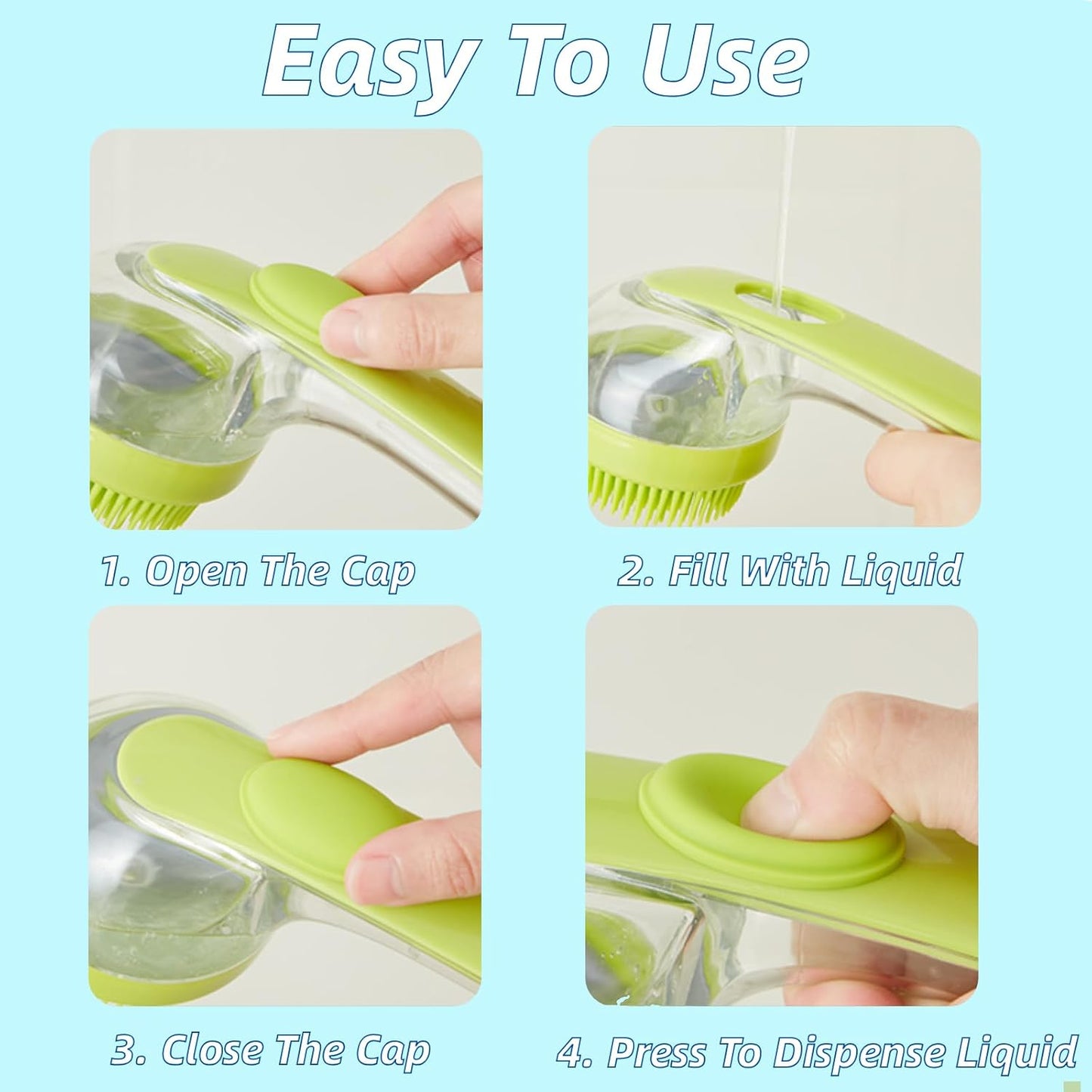 2-in-1 Dog Bath Brush with Built-In Shampoo Dispenser