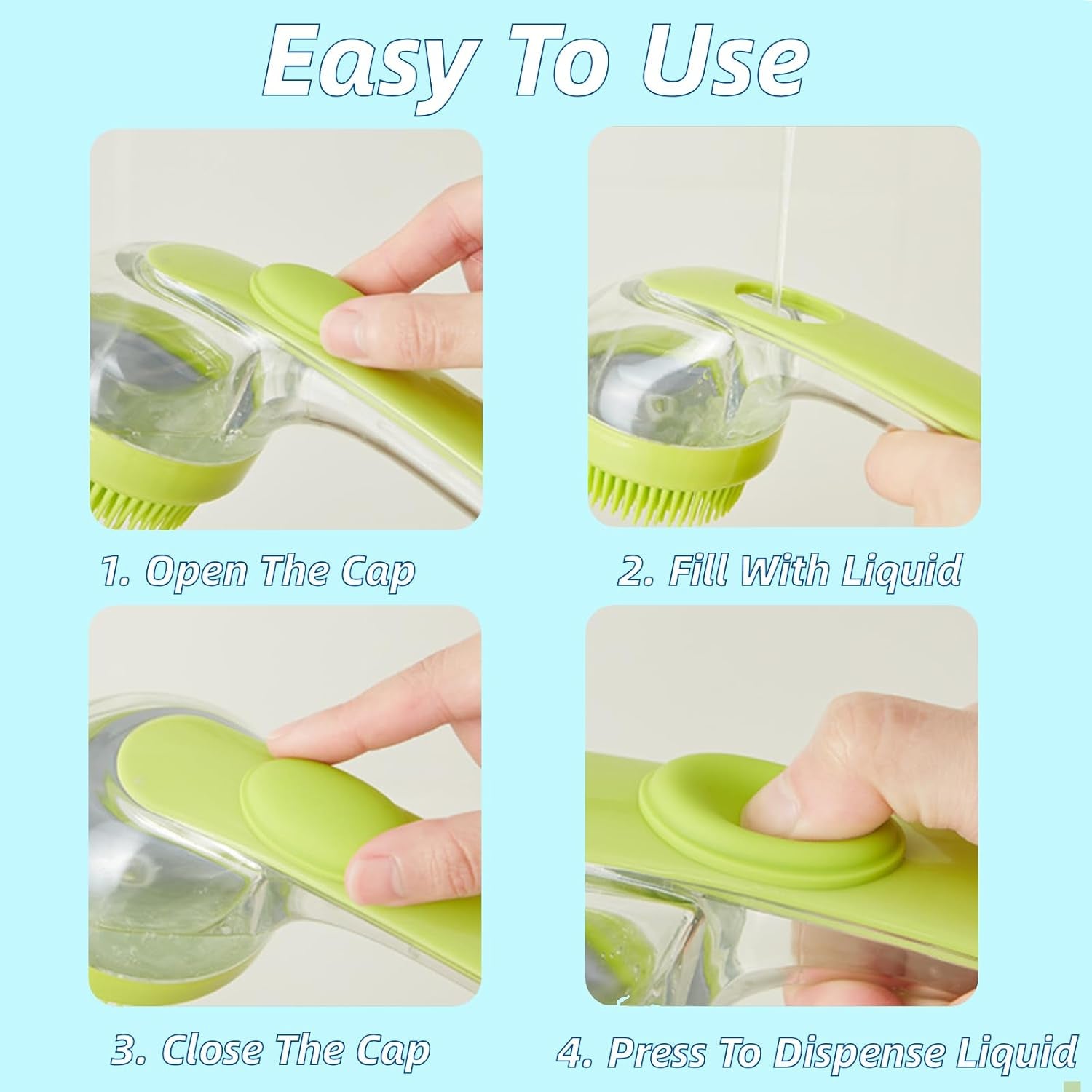 2-in-1 Dog Bath Brush with Built-In Shampoo Dispenser