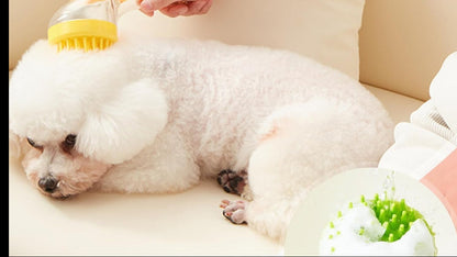 2-in-1 Dog Bath Brush with Built-In Shampoo Dispenser