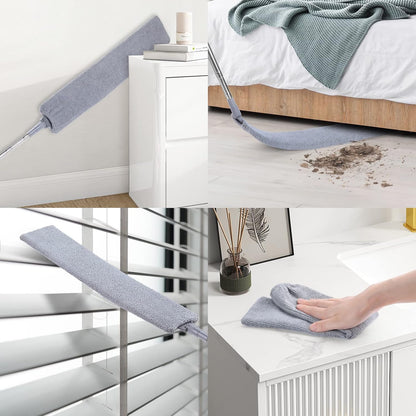 Extendable Gap Duster with 3 Reusable Microfiber Cloths