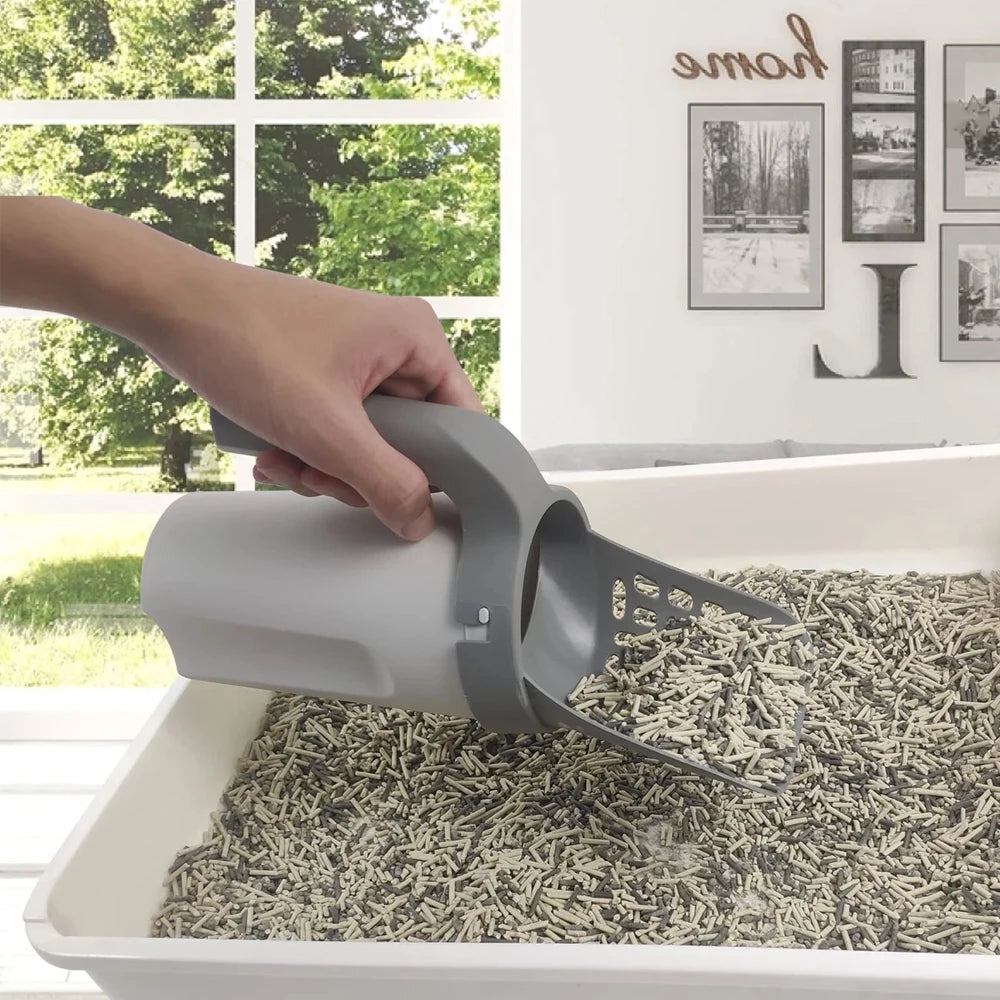 Cat Litter Shovel with Built-In Waste Bin